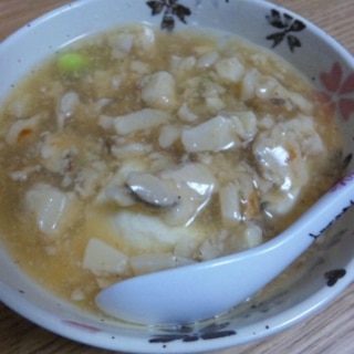 天津飯のあんでリメイク✾鶏そぼろの豆腐あんかけ